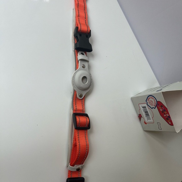 Air Tag Dog Collar - Reflective stitching & Orange - for medium size dogs - Picture 9 of 12